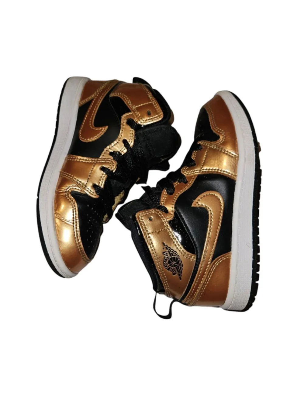 Nike Air Jordan 1 Mid SE Black/Metallic Gold-White PS Size 13c DR6968-071
